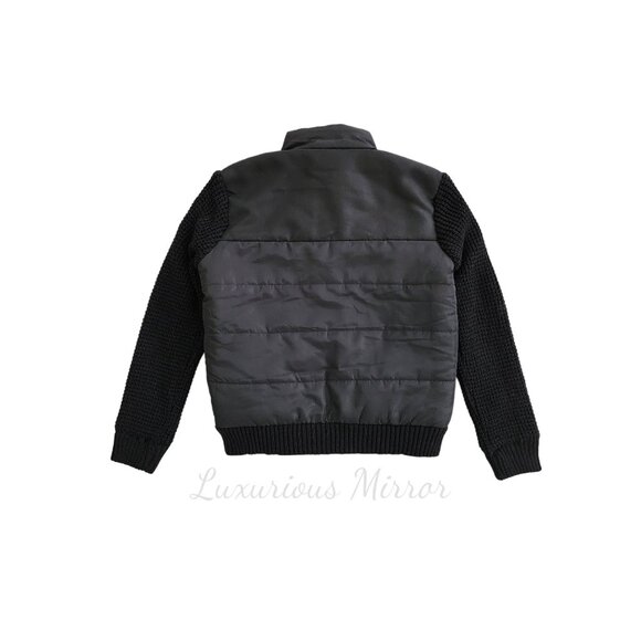 Scott James Mens Puffer Bomber Snap Button Front Knit Sleeves Black Jacket Sz S - Picture 3 of 7